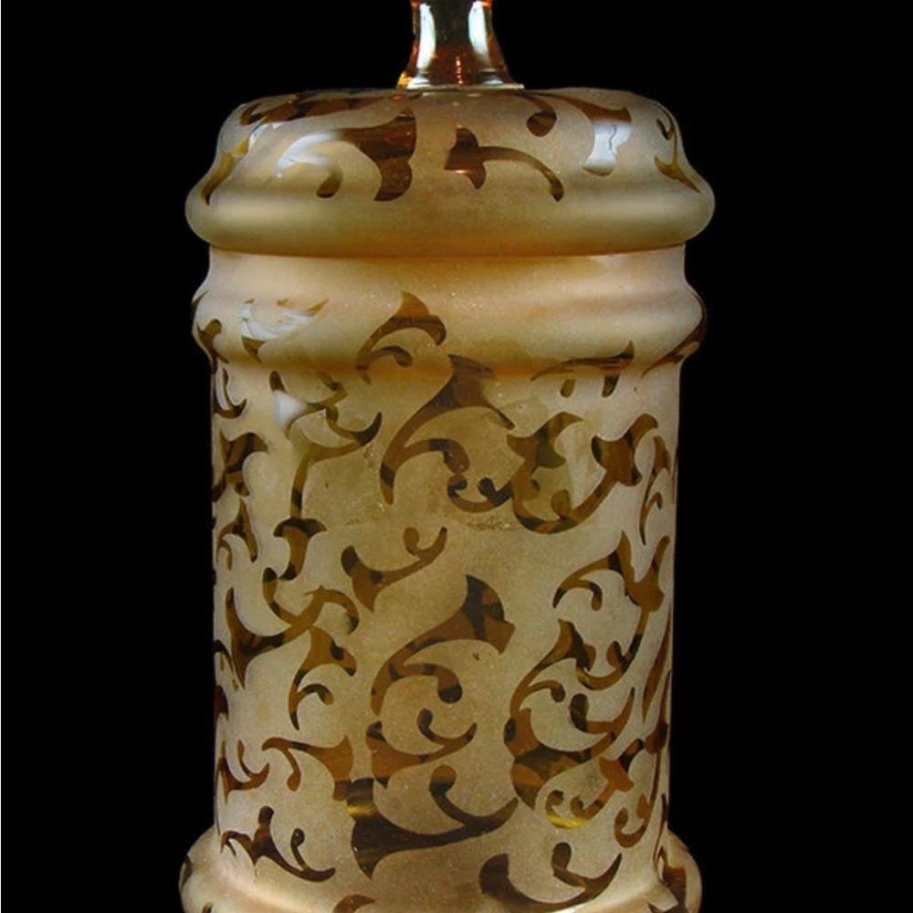 Antique Victorian Canister Jar Big and
Beautiful Hand-etched